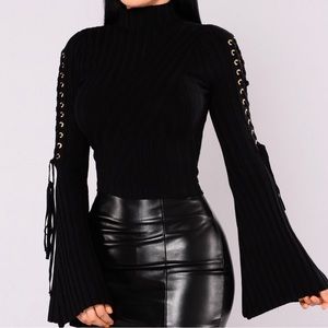 Black mock neck sweater
